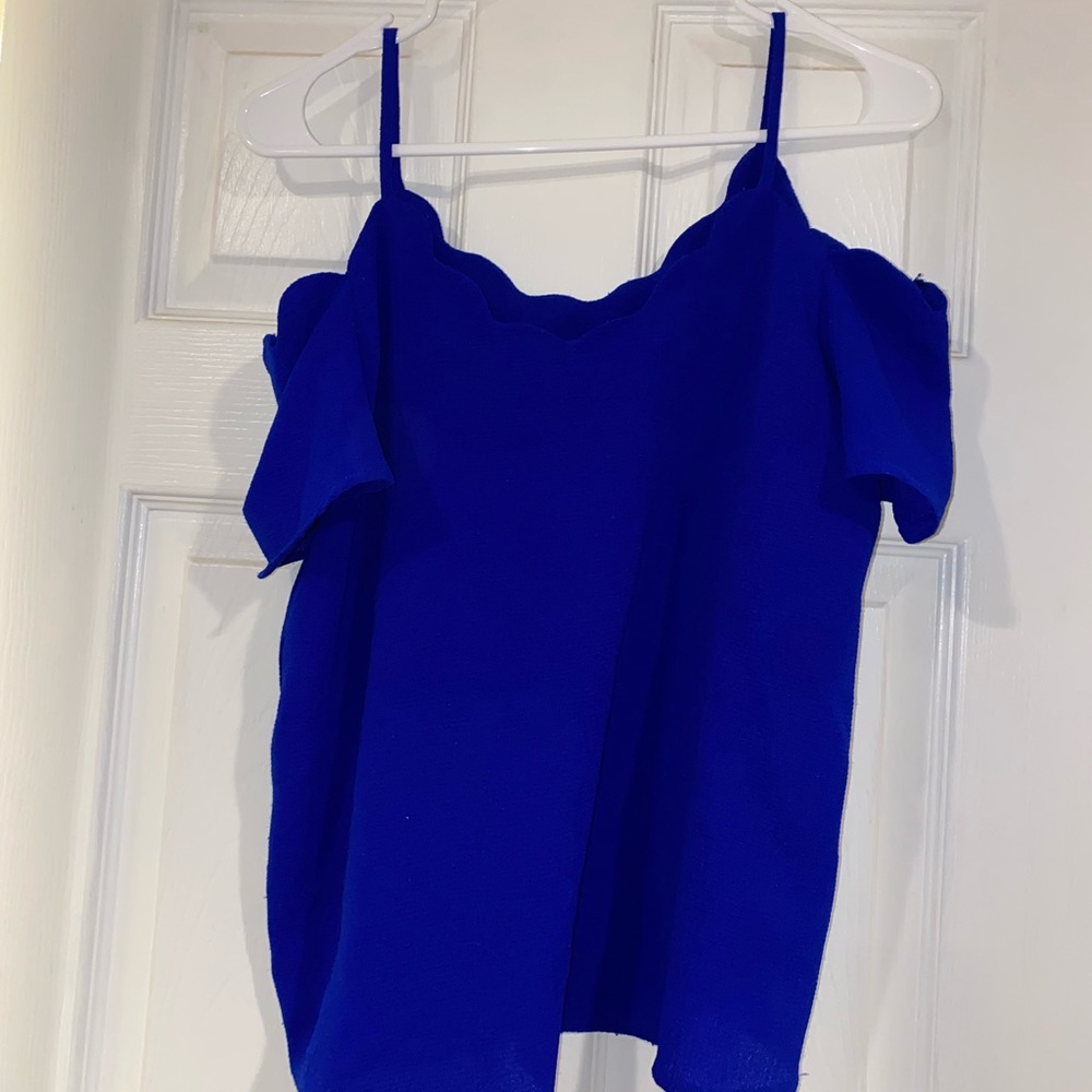 Blue off the shoulder top